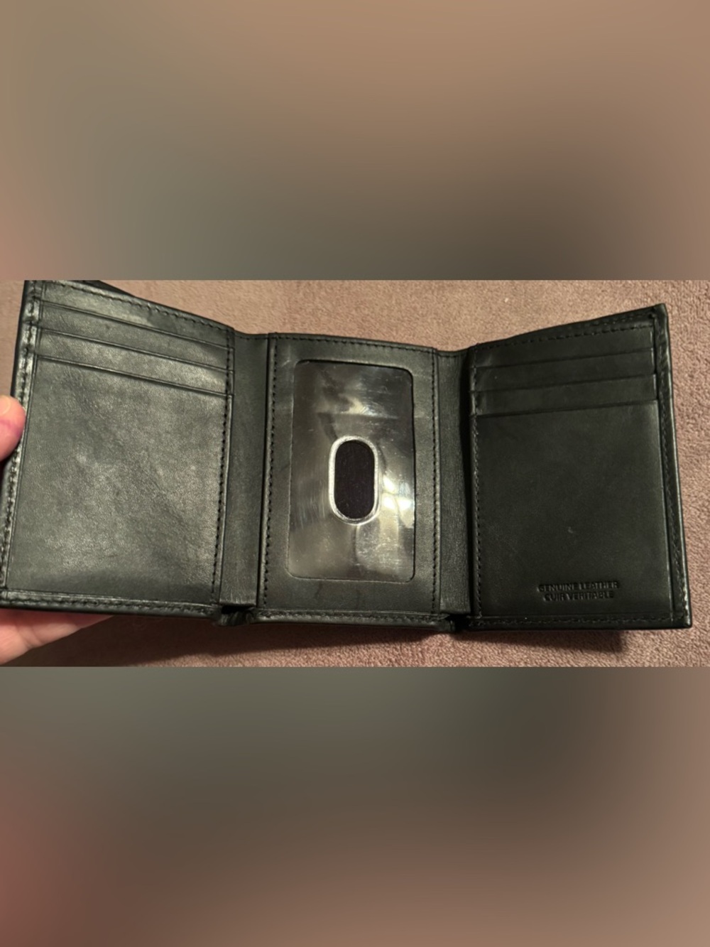 Dakota Black Leather Trifold Wallet - Picture 5 of 15